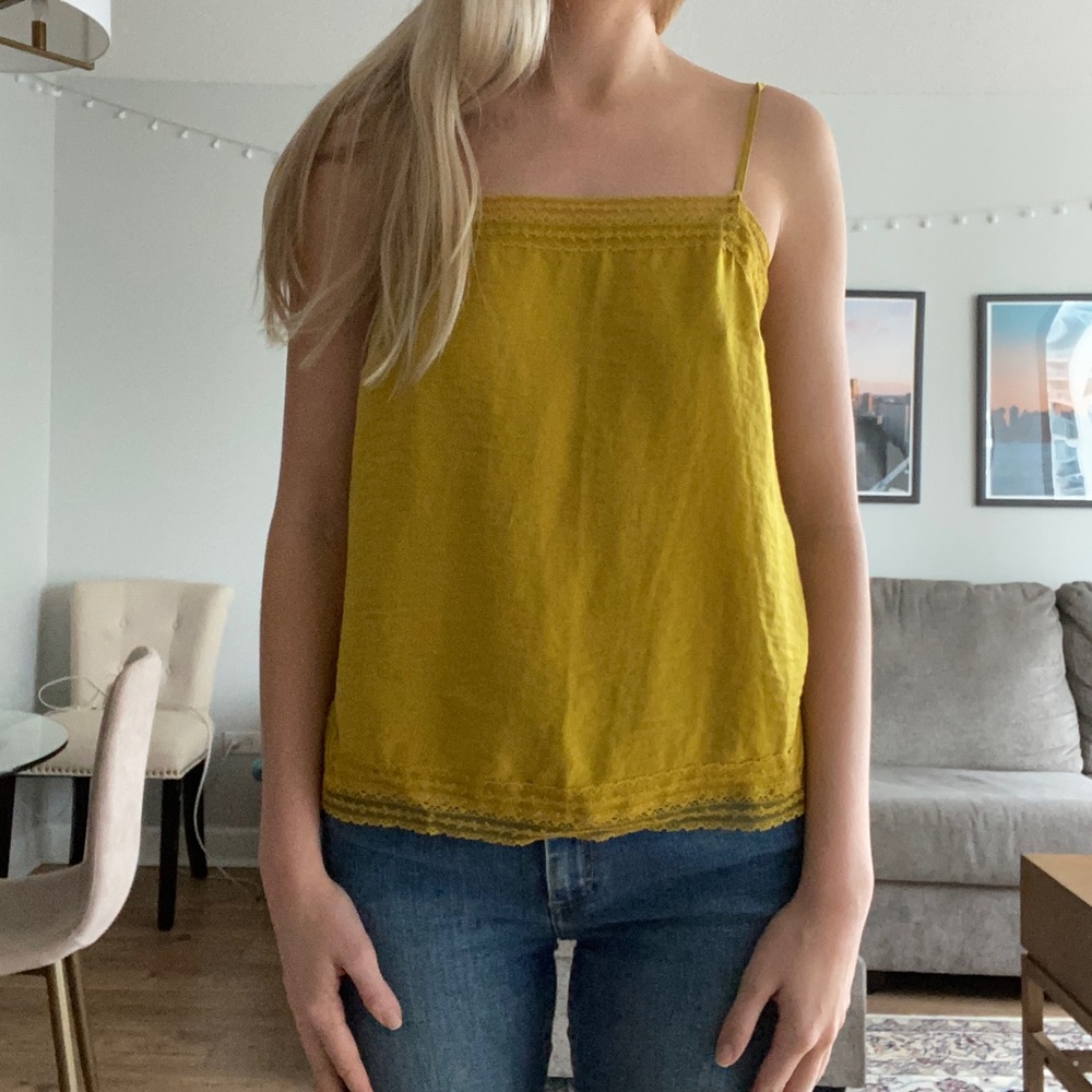 Abercrombie and Fitch mustard yellow silky tank